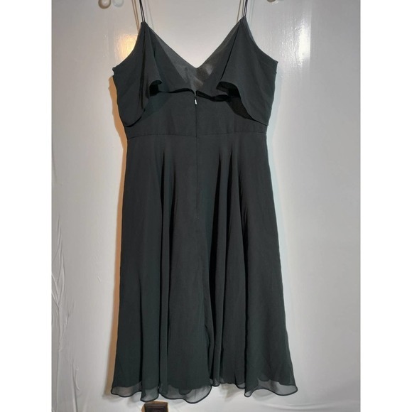 Jenny Yoo Kelli Formal Gown midi Dress Off the shoulder black chiffon size 8 - Picture 4 of 11